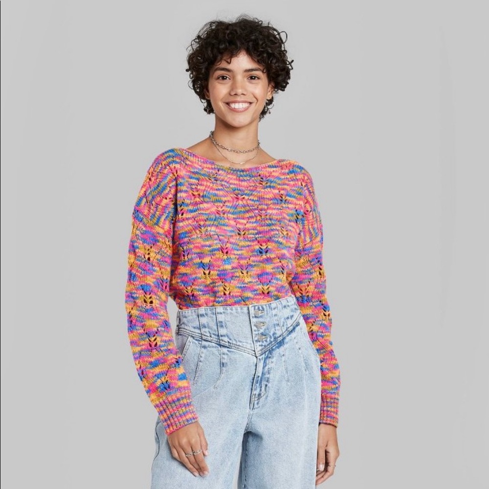 Wild Fable Boat Neck Knit Pullover Sweater